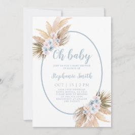 Boho Pampas Grass Baby shower Boy Kaart