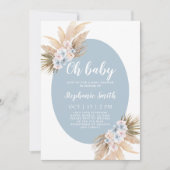 Boho Pampas Grass Baby shower Boy Kaart (Voorkant)