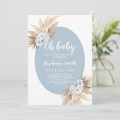 Boho Pampas Grass Baby shower Boy Kaart (Staand voorkant)