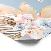 Boho Pampas Grass Baby shower Boy Welkomstteken Poster (Hoek)