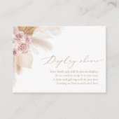 Boho Pampas Grass Baby shower Display Shower Informatiekaartje (Voorkant)
