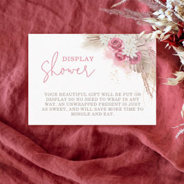 Boho Pampas Grass Baby shower Display Shower Informatiekaartje