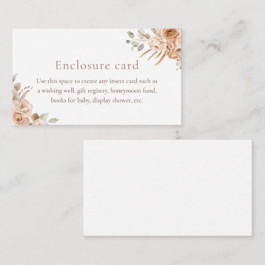 Boho Pampas Grass Baby shower Enclosure Kaart (Voorkant / Achterkant)