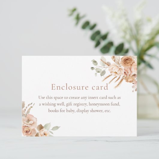 Boho Pampas Grass Baby shower Enclosure Kaart (Staand voorkant)