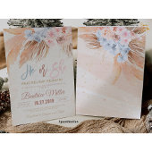 Boho Pampas Grass Baby shower Gender reveal invite Kaart