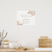 Boho Pampas Grass Baby shower Girl Welkomstteken Poster (Keuken)
