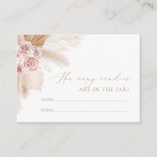 Boho Pampas Grass Baby shower Hoeveel Snoepjes Informatiekaartje