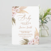 Boho pampas Grass Baby shower Kaart (Staand voorkant)