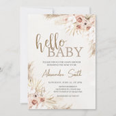 Boho Pampas Grass Baby shower Kaart (Voorkant)