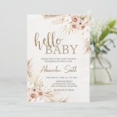 Boho Pampas Grass Baby shower Kaart (Staand voorkant)