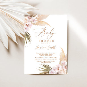Boho pampas Grass Baby shower Kaart
