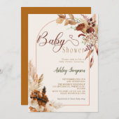 Boho Pampas Grass Baby shower Kaart (Voorkant / Achterkant)
