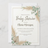Boho Pampas Grass Baby shower Kaart (Voorkant)