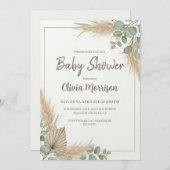 Boho Pampas Grass Baby shower Kaart (Voorkant / Achterkant)