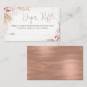 Boho Pampas Grass Baby shower Luier Raffle Insert Visitekaartje (Voorkant / Achterkant)