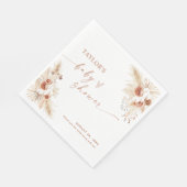 Boho Pampas Grass Baby shower Paper Napkin Servet (Hoek)