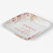 Boho Pampas Grass Baby shower Paper Papieren Bordje (Gebogen)