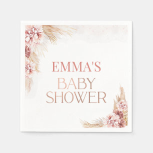 Boho Pampas Grass Baby shower Paper Servet