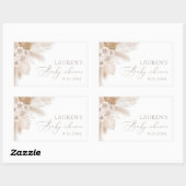 Boho Pampas Grass Baby shower Rechthoekige Sticker (Vel)