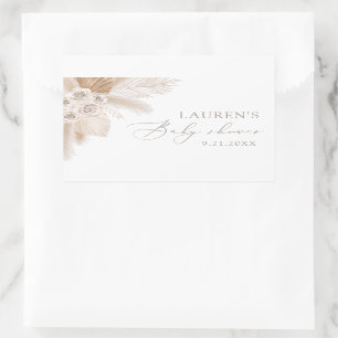 Boho Pampas Grass Baby shower Rechthoekige Sticker