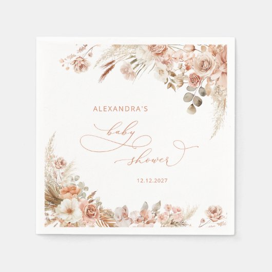 Boho Pampas Grass Baby shower Servet (Voorkant)