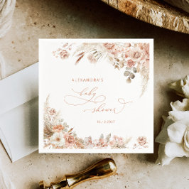 Boho Pampas Grass Baby shower Servet