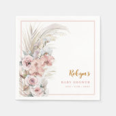 Boho Pampas Grass Baby shower servetten Blush (Voorkant)