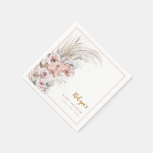 Boho Pampas Grass Baby shower servetten Blush (Hoek)
