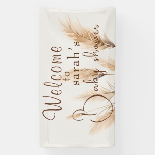 boho Pampas grass Baby shower Spandoek (Verticaal)