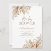 Boho Pampas Grass Baby shower Uitnodiging (Voorkant)