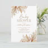 Boho Pampas Grass Baby shower Uitnodiging (Staand voorkant)