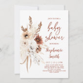 Boho Pampas Grass Baby shower Uitnodiging (Voorkant)