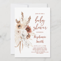 Boho Pampas Grass Baby shower Uitnodiging