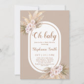 Boho Pampas Grass Baby shower Uitnodiging (Voorkant)