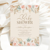 Boho Pampas Grass Baby shower Uitnodiging