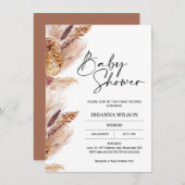 Boho Pampas Grass Baby shower Uitnodiging (Voorkant / Achterkant)