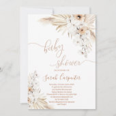 Boho Pampas Grass Baby shower Uitnodiging (Voorkant)