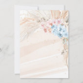 Boho Pampas Grass Baby shower Uitnodiging Hij of Z (Achterkant)
