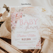 Boho Pampas Grass Baby shower Uitnodiging Meisje B