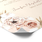 Boho Pampas Grass Baby shower Welkom Poster (Hoek)