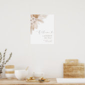 Boho Pampas Grass Baby shower Welkomstteken Poster (Keuken)