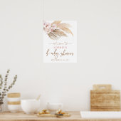 Boho Pampas Grass Baby shower Welkomstteken Poster (Keuken)