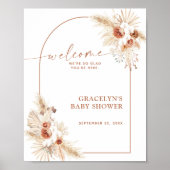 Boho Pampas Grass Baby shower Welkomstteken Poster (Voorkant)