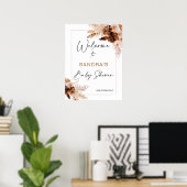 Boho Pampas Grass Baby shower Welkomstteken Poster (Thuiskantoor)