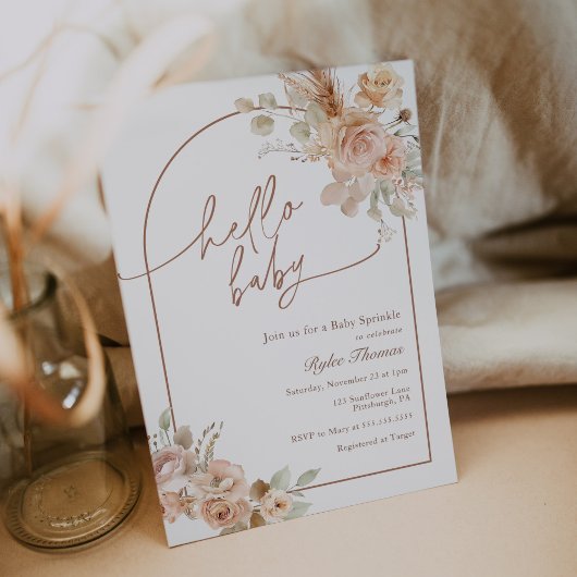 Boho Pampas Grass Baby Sprinkle Arch Kaart