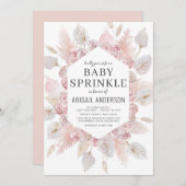 Boho Pampas Grass Baby Sprinkle Elegant Kaart (Voorkant / Achterkant)