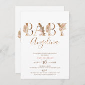 Boho Pampas Grass Baby's Baby shower Kaart (Voorkant / Achterkant)