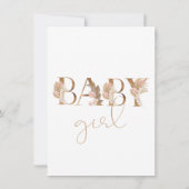 Boho Pampas Grass Baby's Baby shower Kaart (Achterkant)