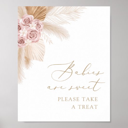 Boho Pampas Grass Baby's zijn zoet Poster (Voorkant)