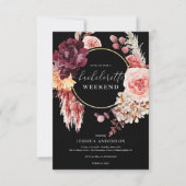 Boho Pampas Grass Bachelorette Party Itinerary IV Kaart (Voorkant)